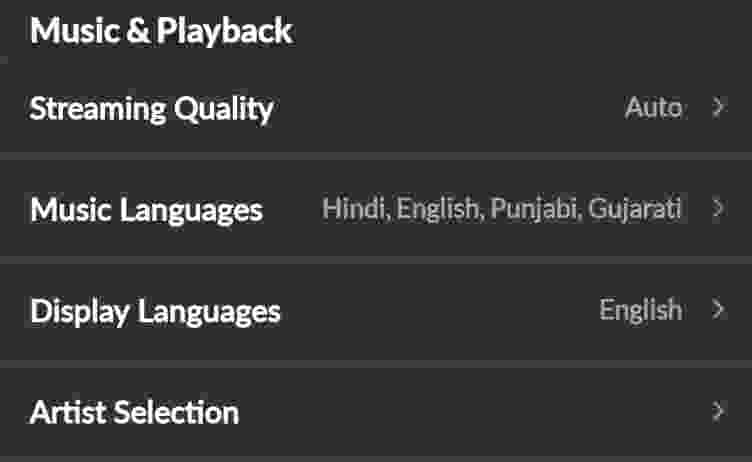 How to change display and Music language in Jiosavan