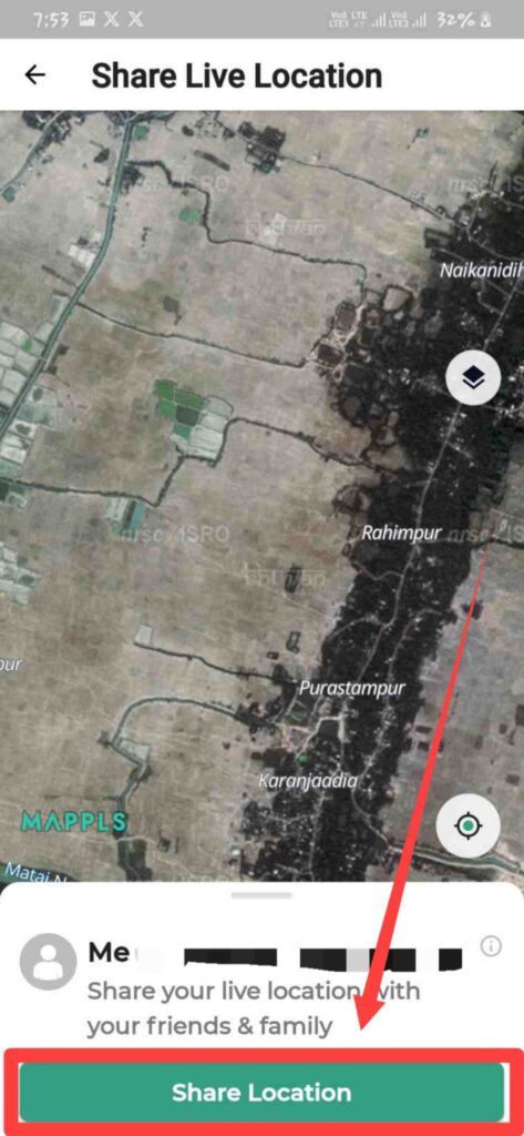 How to share your live location using Mappls app 
