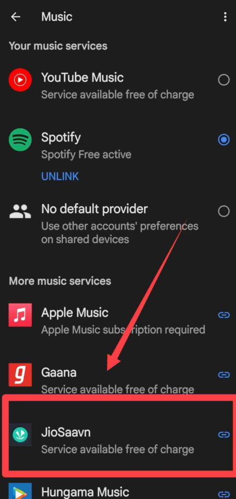 How to link jiosaavn to google home ?